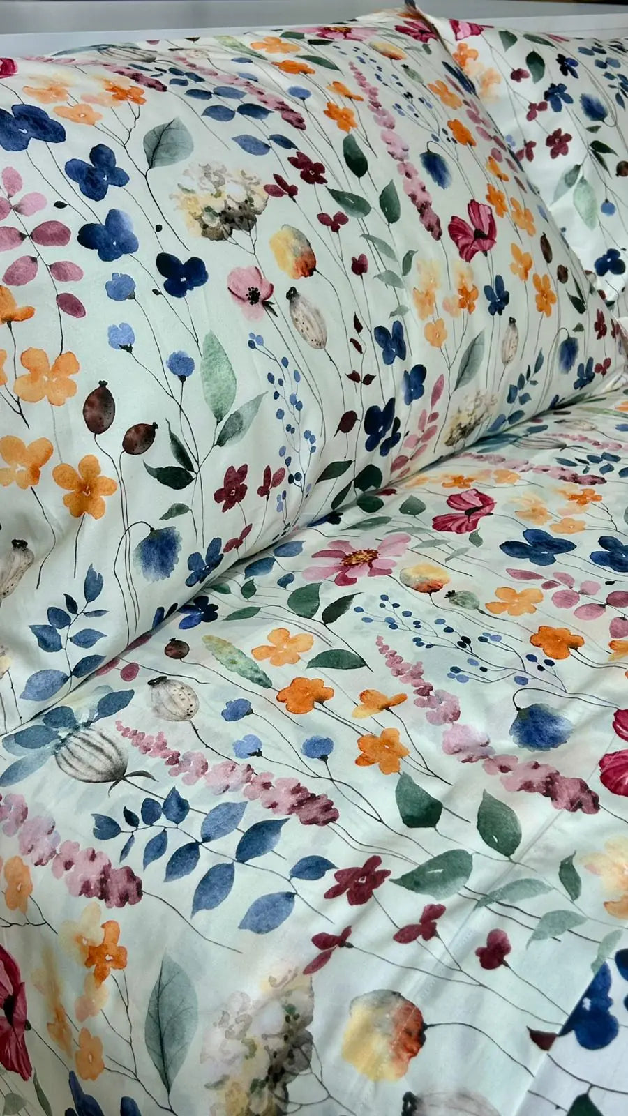 Lenzuola Floreali in Raso di Cotone