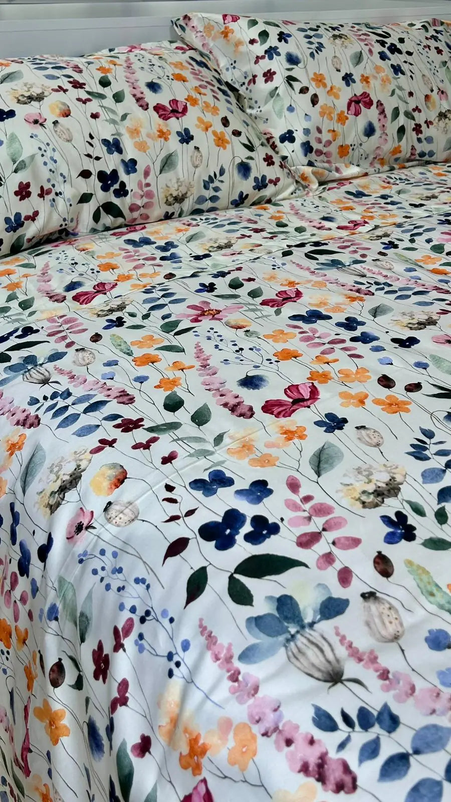 Lenzuola Floreali in Raso di Cotone