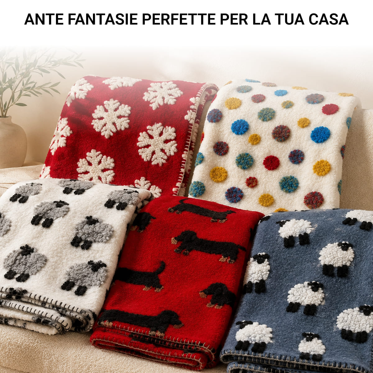 Plaid in Lana Cotta Made in Italy 170x180 – Caldo, Asciutto & Traspirante