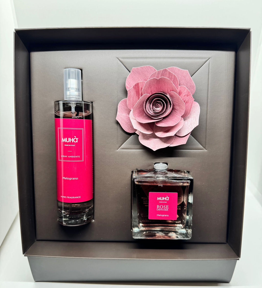 Cofanetto Regalo Profumatori d’Ambiente con Diffusore a Fiore e Spray Coordinato MUHÀ