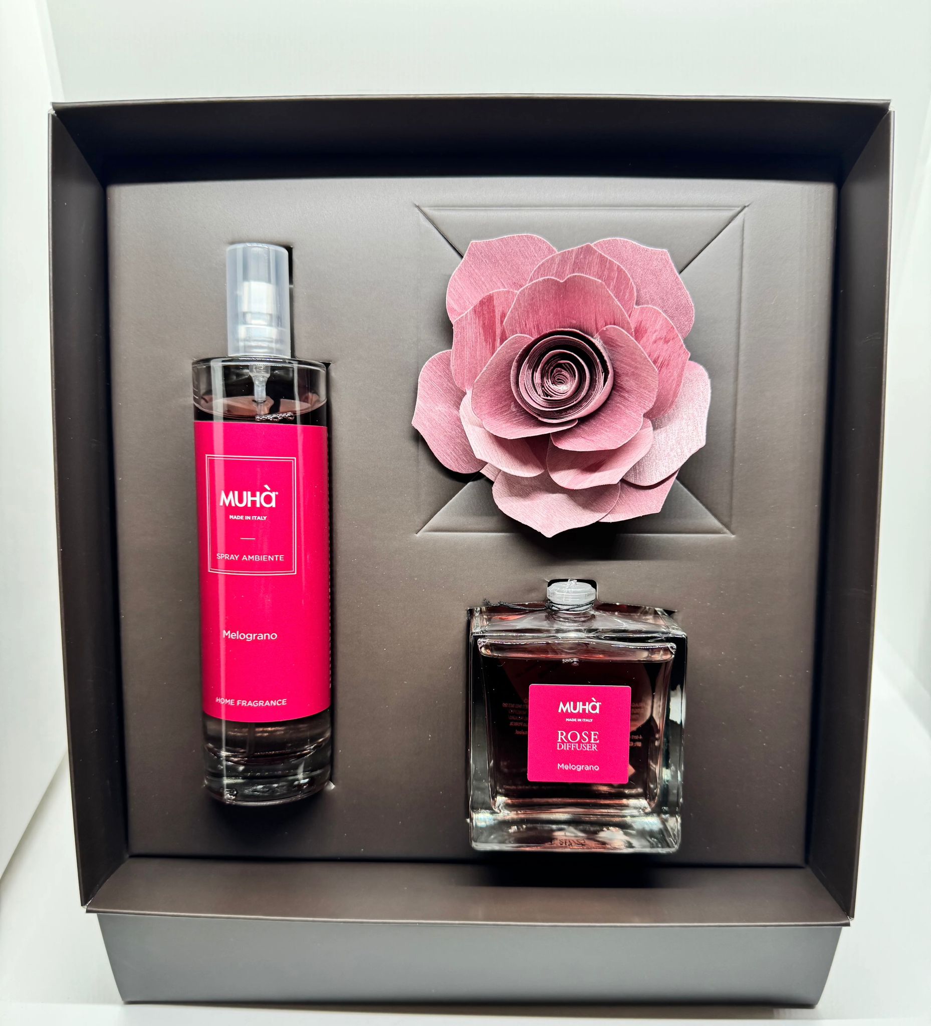 Cofanetto Regalo Profumatori d’Ambiente con Diffusore a Fiore e Spray Coordinato MUHÀ