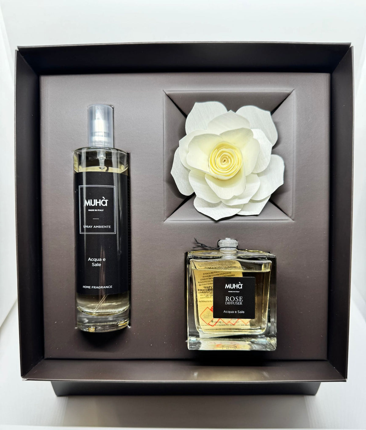 Cofanetto Regalo Profumatori d’Ambiente con Diffusore a Fiore e Spray Coordinato MUHÀ