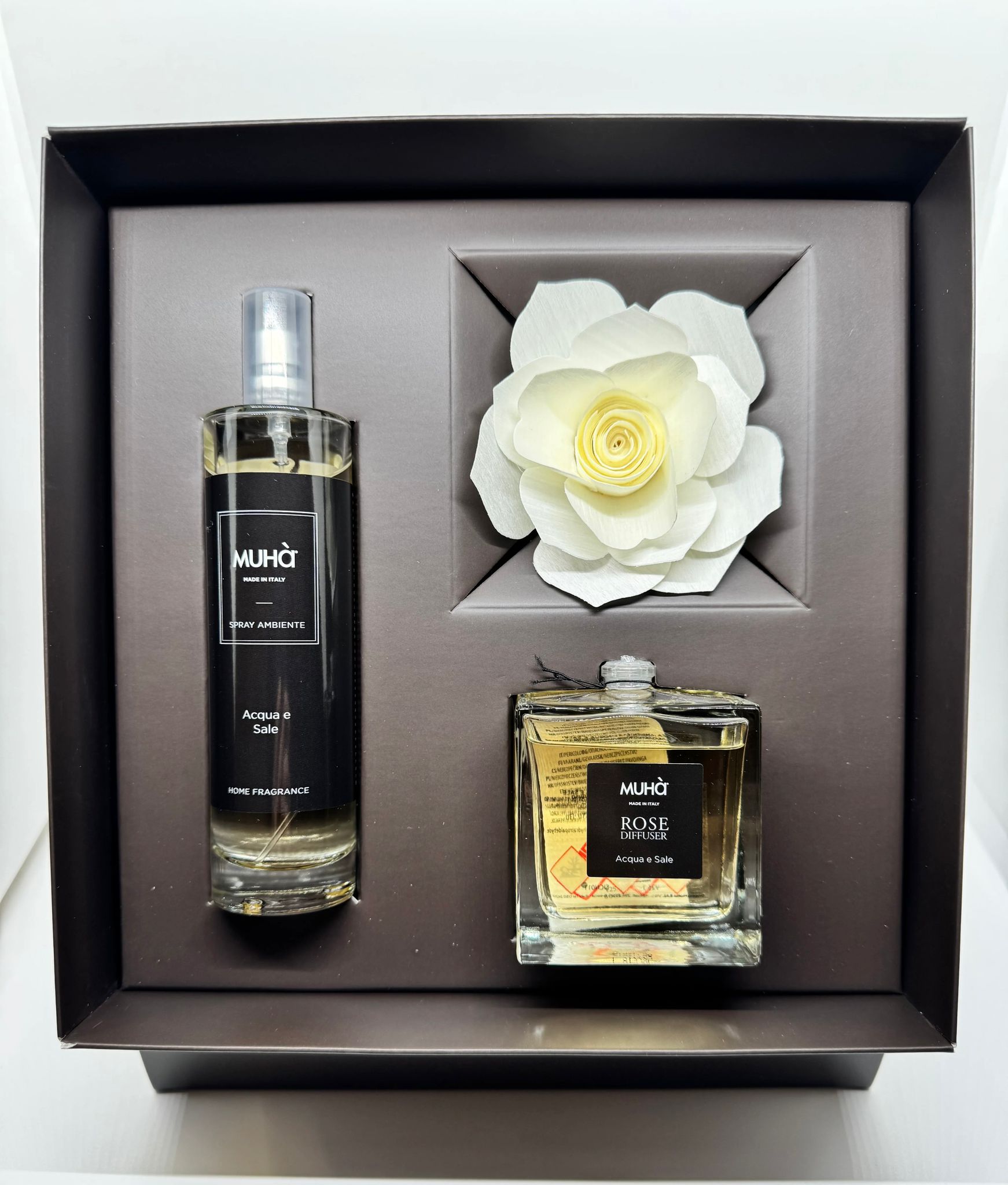 Cofanetto Regalo Profumatori d’Ambiente con Diffusore a Fiore e Spray Coordinato MUHÀ