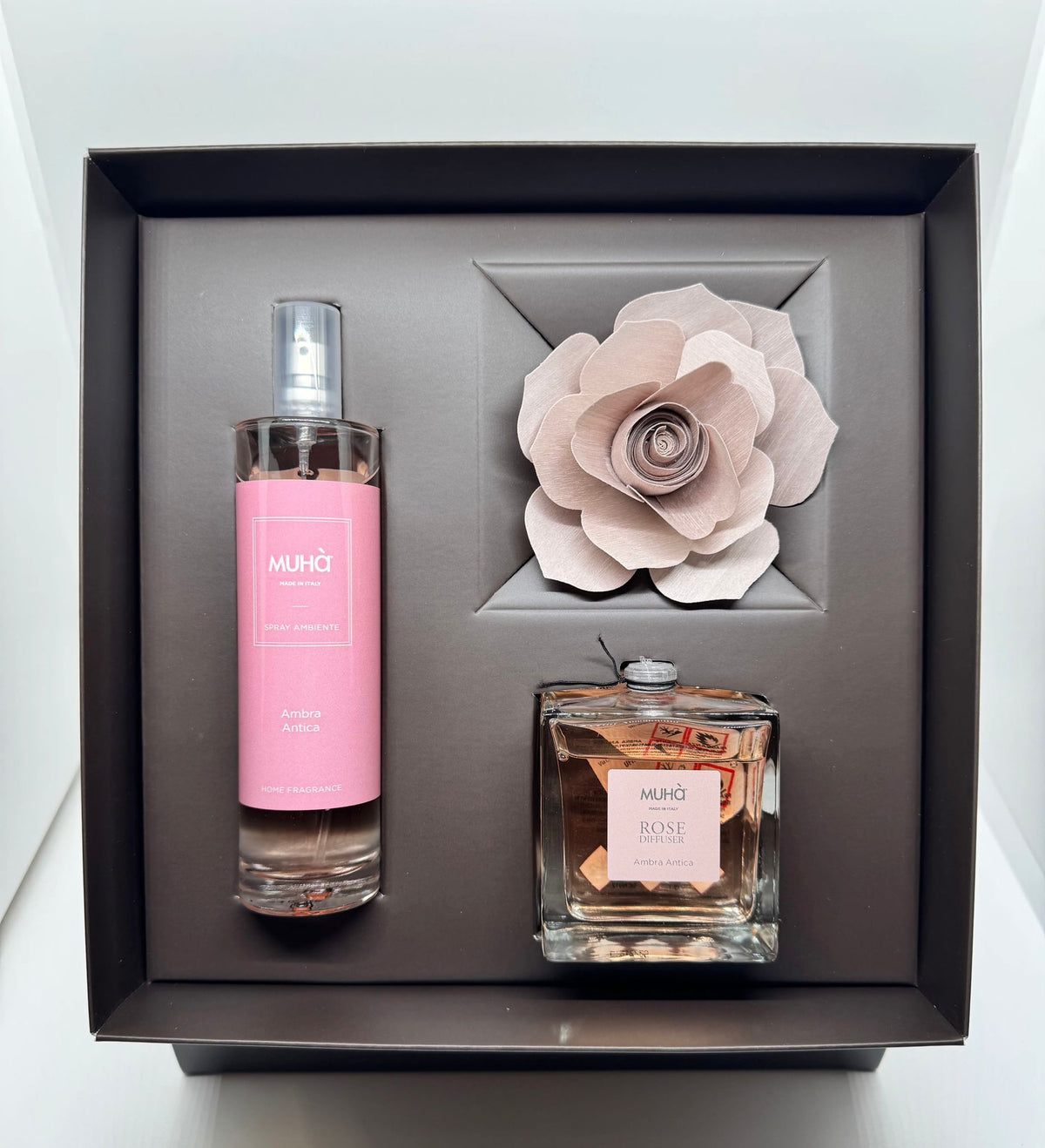 Cofanetto Regalo Profumatori d’Ambiente con Diffusore a Fiore e Spray Coordinato MUHÀ