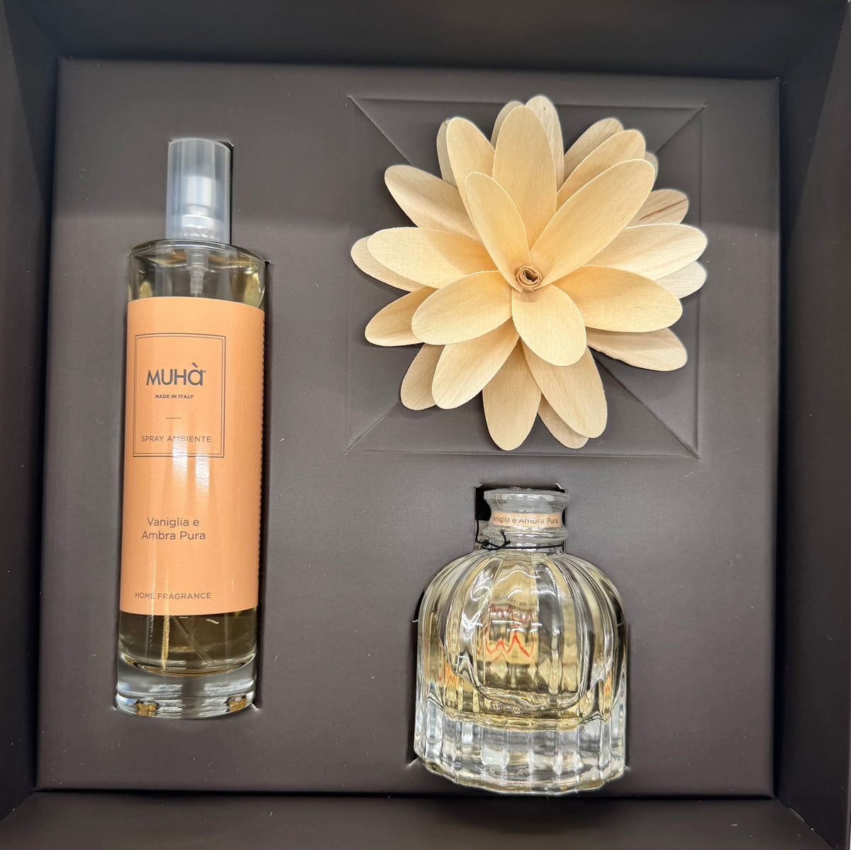 Cofanetto Regalo Profumatori d’Ambiente con Diffusore a Fiore e Spray Coordinato MUHÀ