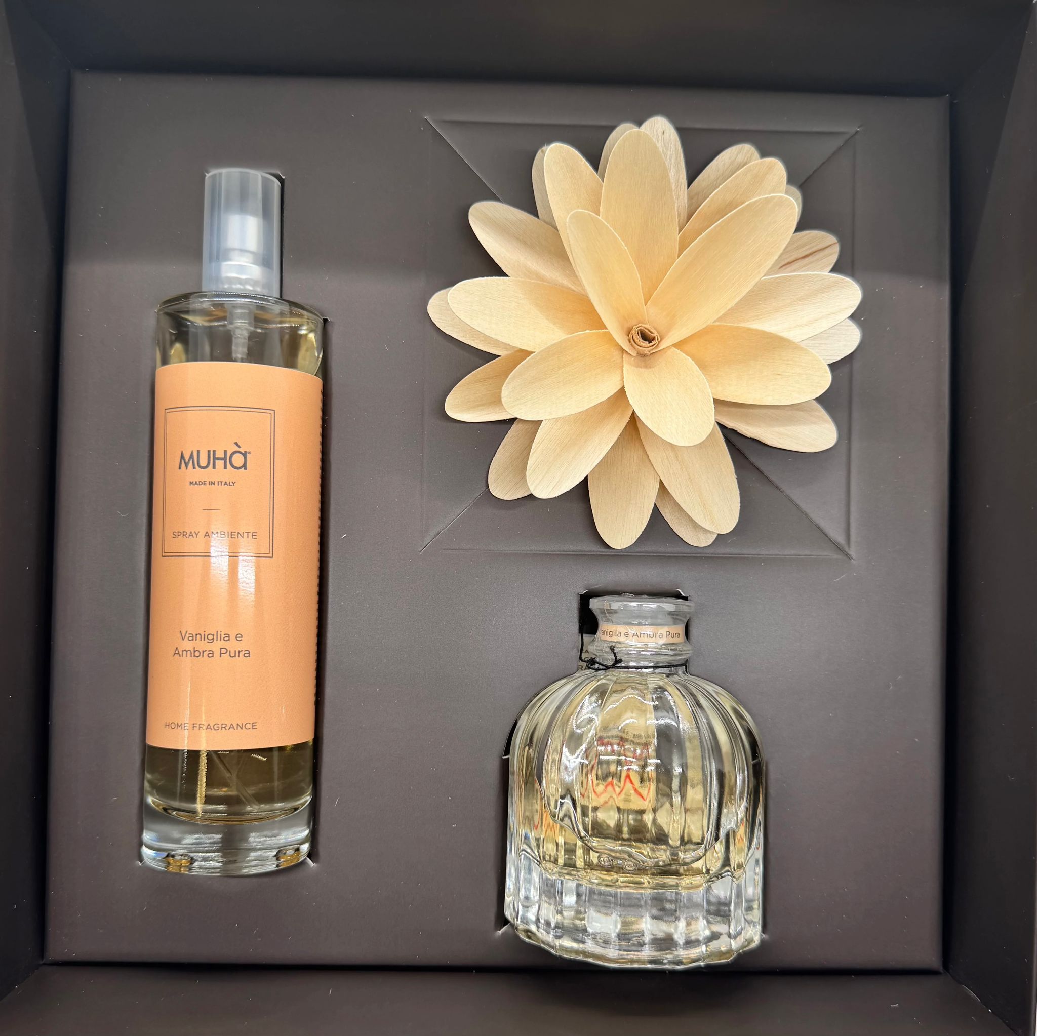 Cofanetto Regalo Profumatori d’Ambiente con Diffusore a Fiore e Spray Coordinato MUHÀ