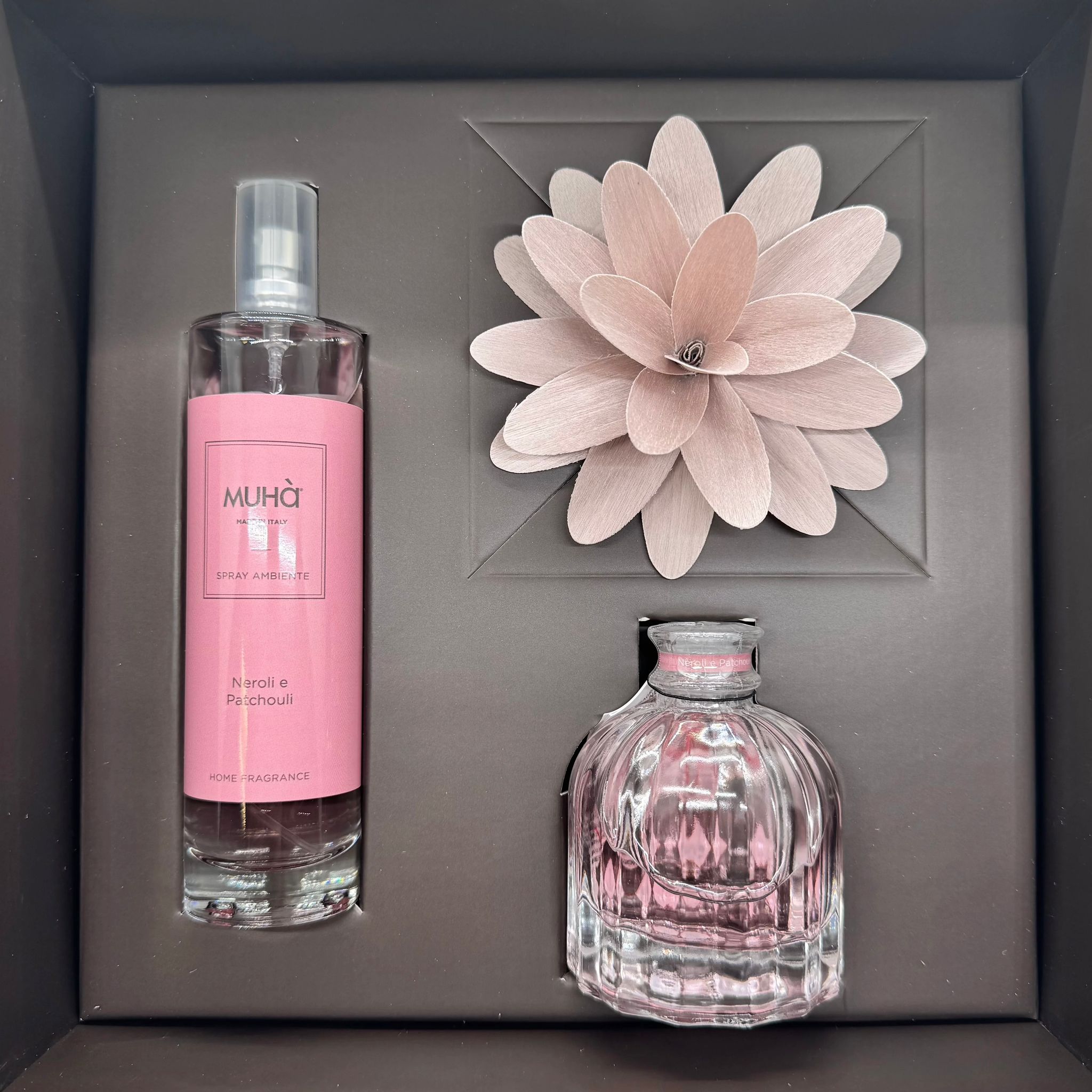 Cofanetto Regalo Profumatori d’Ambiente con Diffusore a Fiore e Spray Coordinato MUHÀ