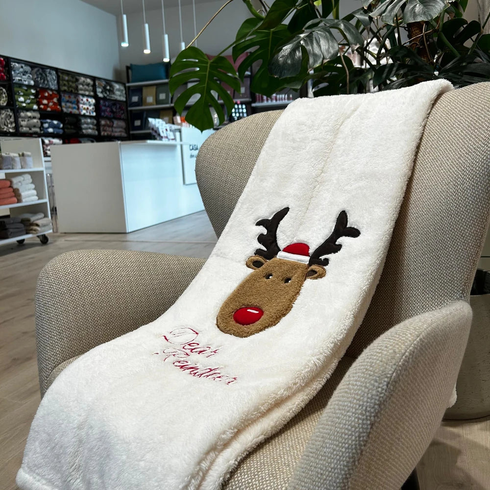 Plaid Allegro e Coccoloso Renna Natale | ArredoCasa Online tutto il tessile per la tua casa.