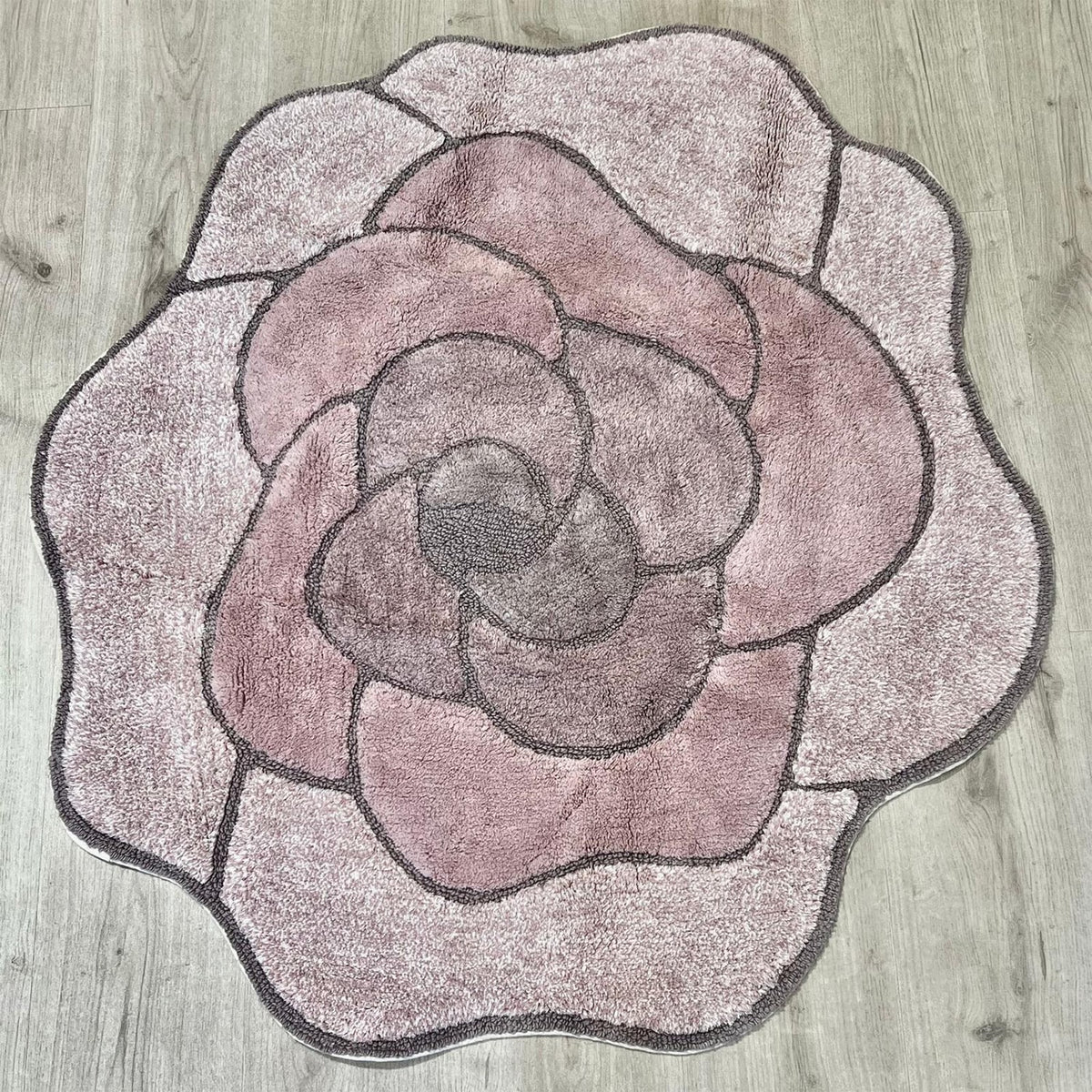 Pink 100% Cotton Bath Mat with Non-Slip Backing