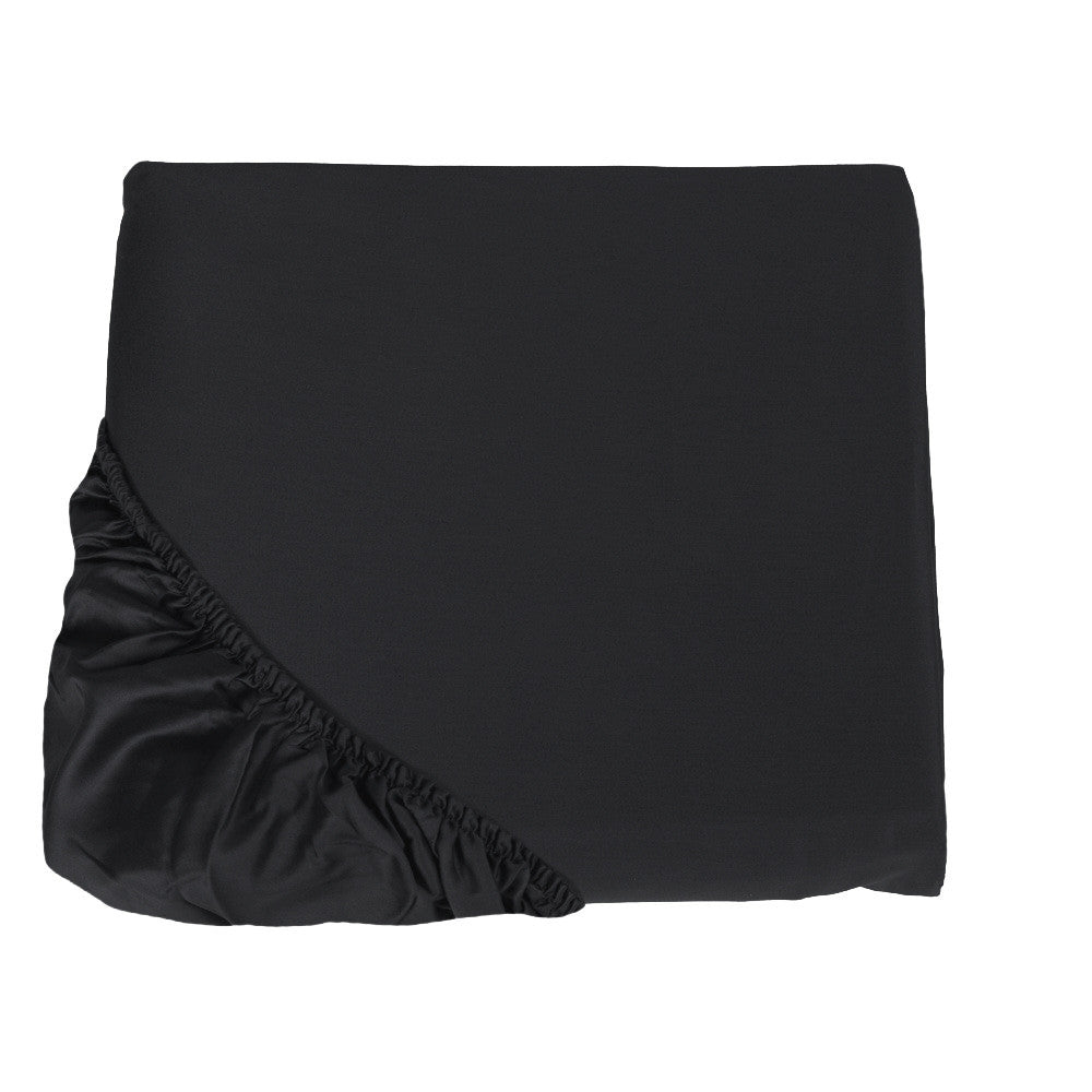 Sotto con angoli matrimoniale in Raso Sensoriale Lussuoso 300 fili Q Nero | ArredoCasa Online tutto il tessile per la tua casa.