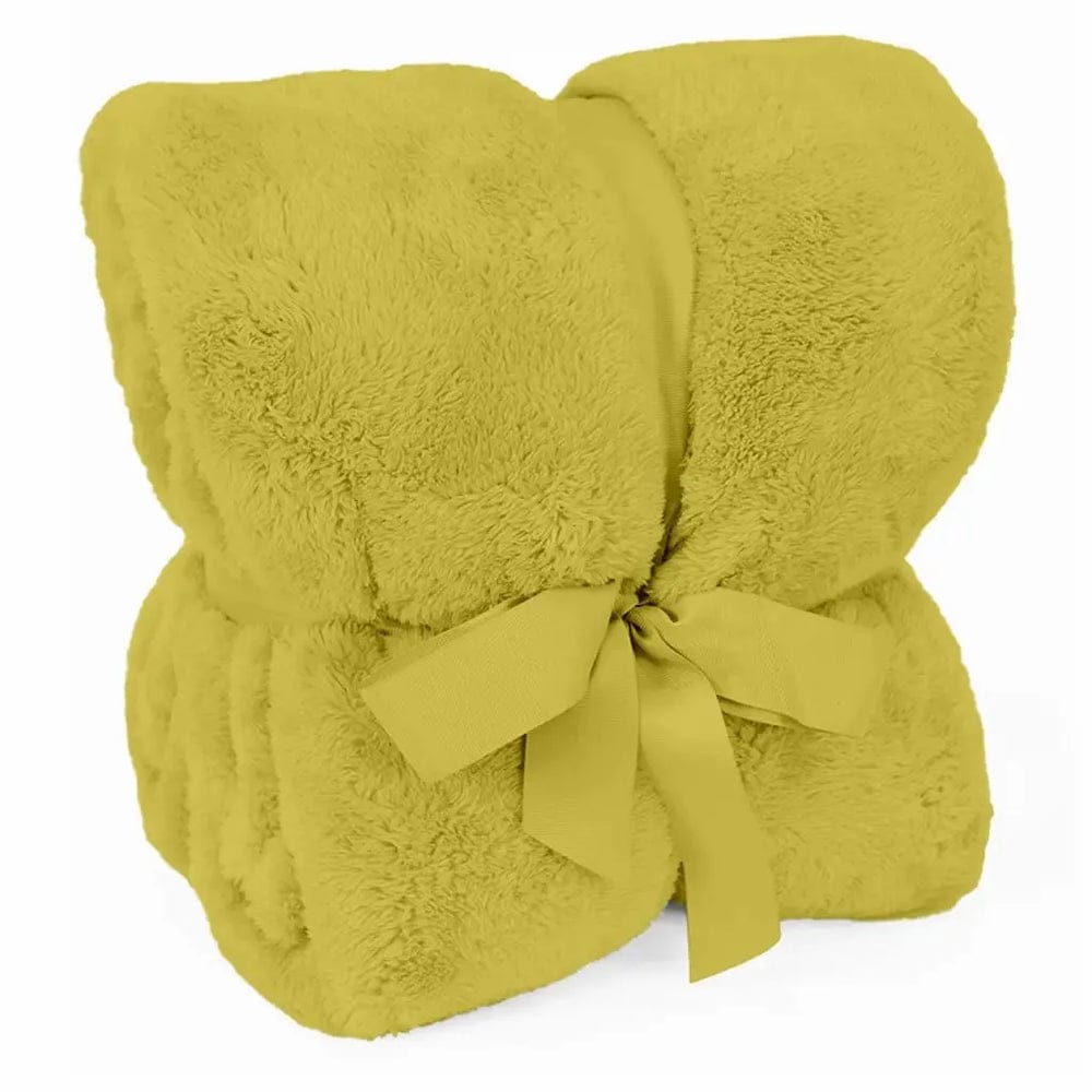 Plaid Coccola Senape | ArredoCasa Online tutto il tessile per la tua casa.