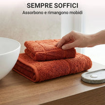 Coppia di Asciugamani in Spugna Zero Twist