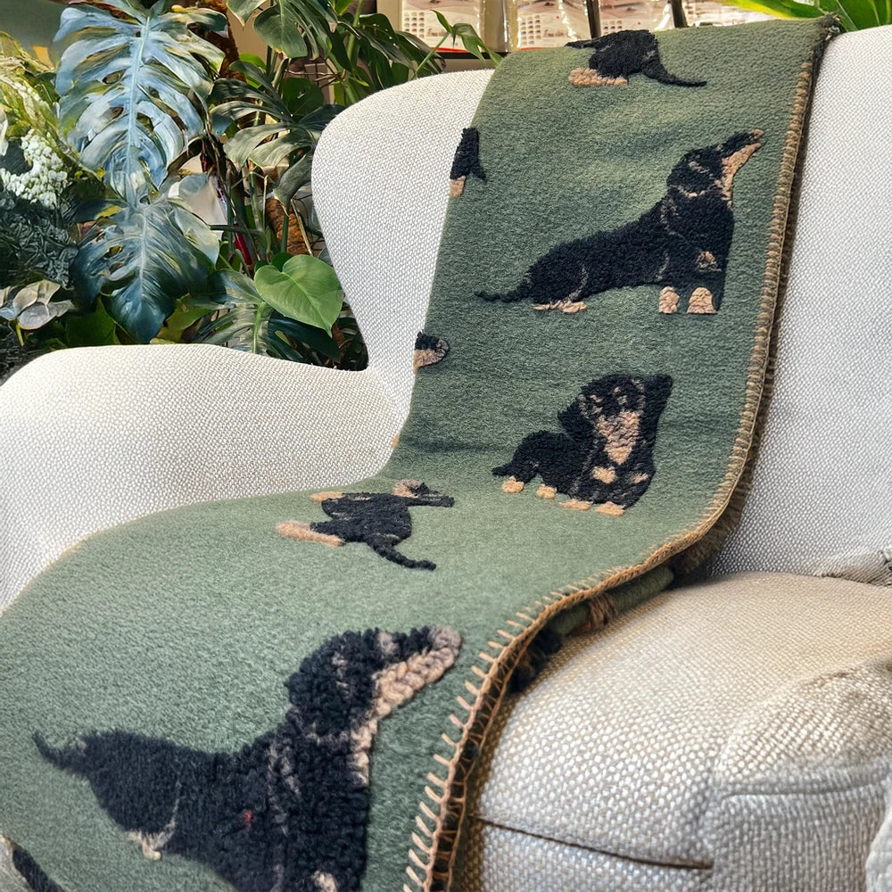 Plaid in Lana Cotta Made in Italy 170x180 – Caldo, Asciutto & Traspirante Bassotto Verde | ArredoCasa Online tutto il tessile per la tua casa.