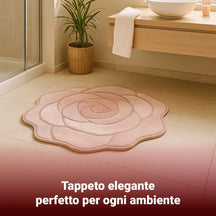 Tappeto Bagno Rosa in 100% Cotone con Base Antiscivolo