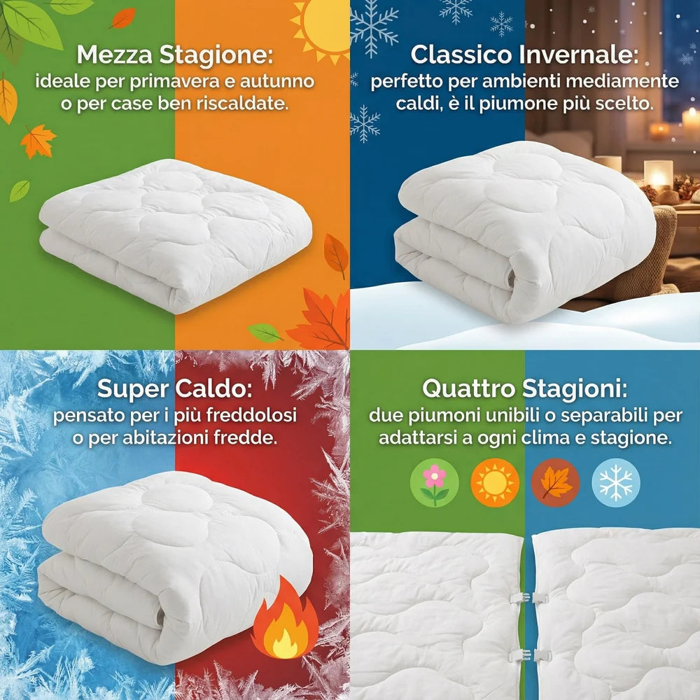 Piumone SMARTFILL in Microfibra Manopesca – Leggero, Caldo e Lavabile in Lavatrice