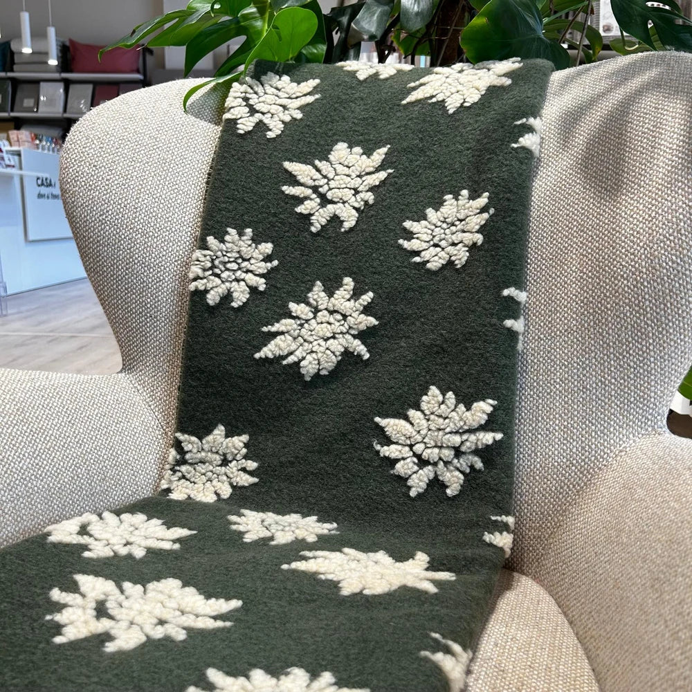 Plaid in Lana Cotta Made in Italy 170x180 – Caldo, Asciutto & Traspirante Stella Alpina Bianco Verde | ArredoCasa Online tutto il tessile per la tua casa.