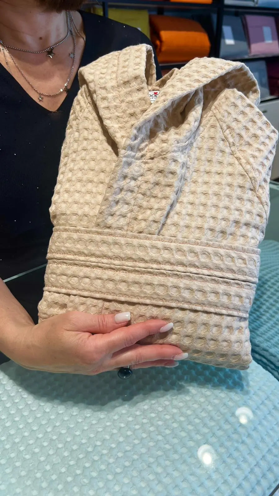 Accappatoio Nido d'ape Cipria | ArredoCasa Online tutto il tessile per la tua casa.